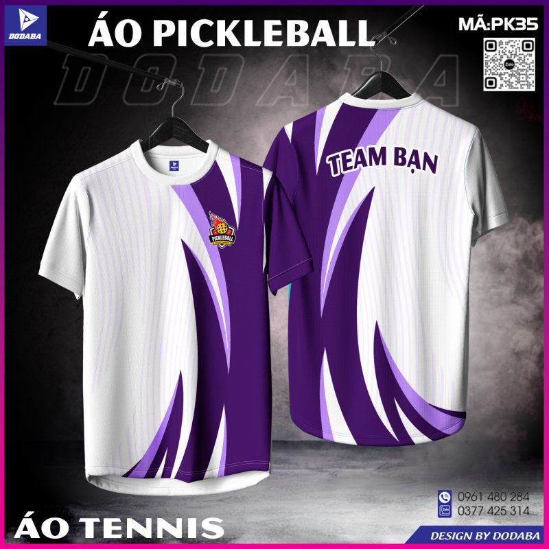 áo pickleball thiết kế màu tím