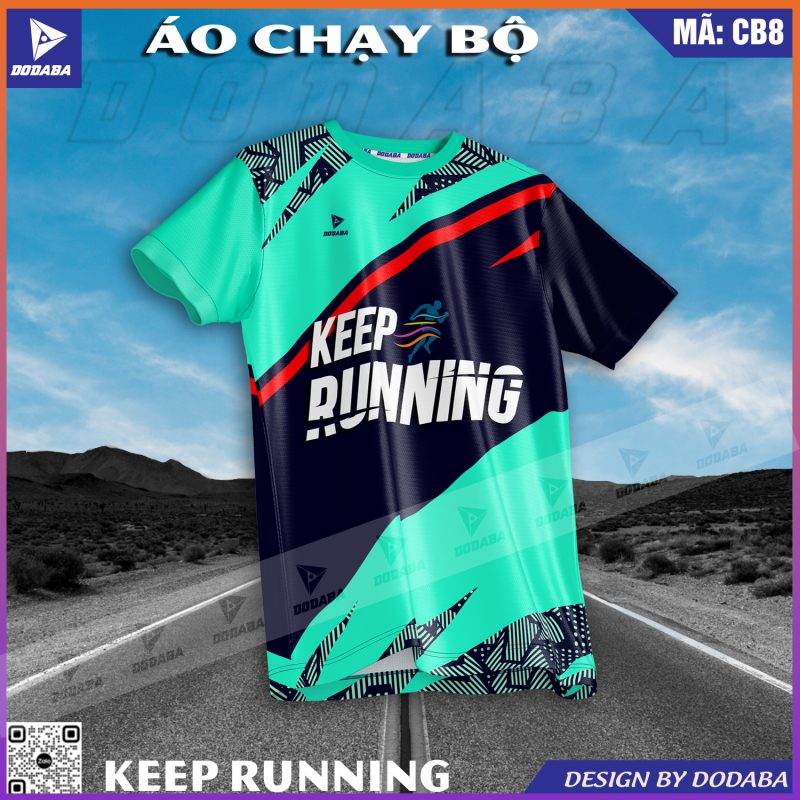áo chạy bộ thiết kế cb8 màu xanh ngọc