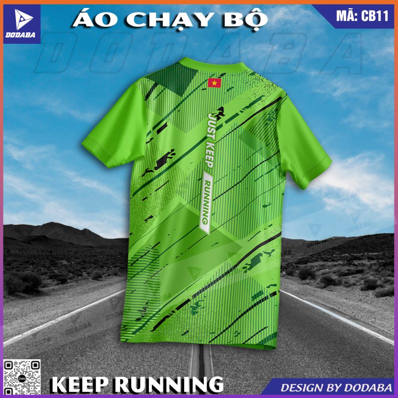áo chạy bộ thiết kế màu xanh chuối