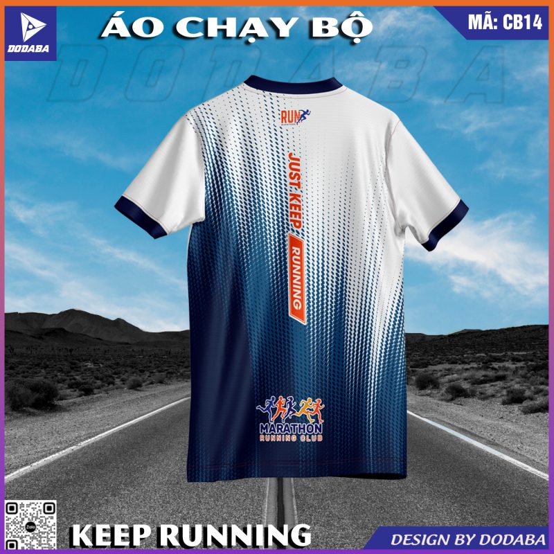 áo chạy bộ thiết kế màu xanh navi