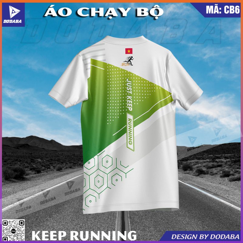 áo chạy bộ thiết kế màu trắng