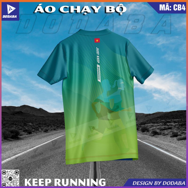 áo chạy bộ thiết kế đẹp màu xanh