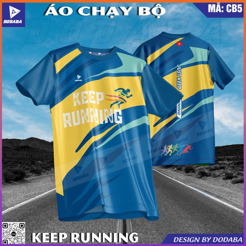 áo chạy bộ running thiết kế đẹp màu xanh