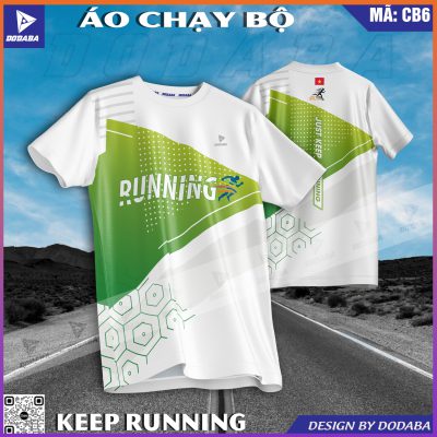 áo chạy bộ running đẹp thiết kế màu trắng