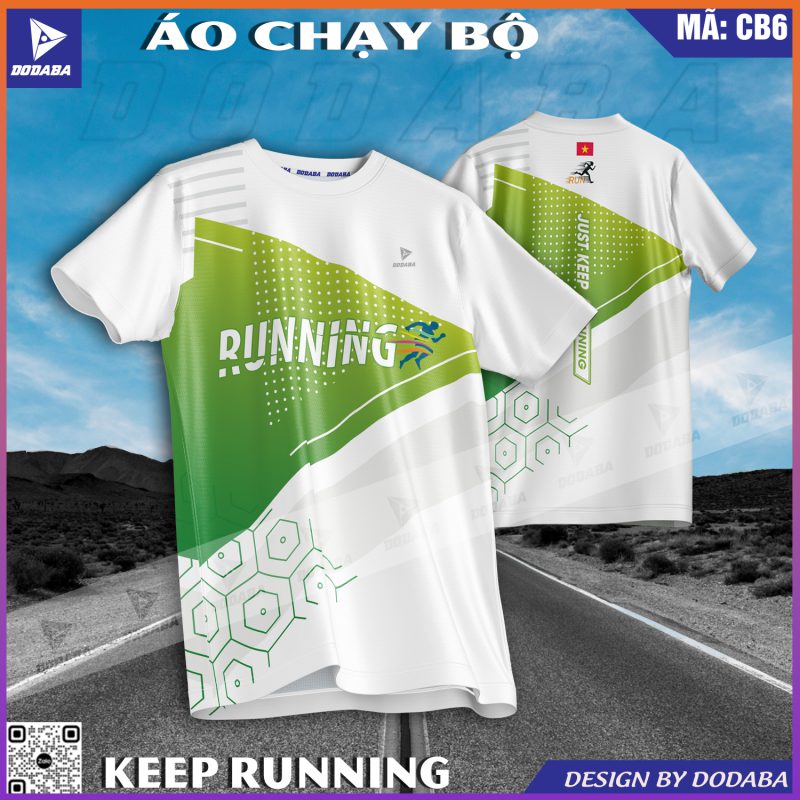áo chạy bộ running đẹp thiết kế màu trắng