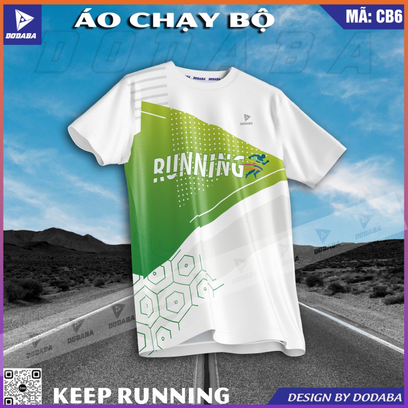 áo chạy bộ running đẹp thiết kế màu trắng