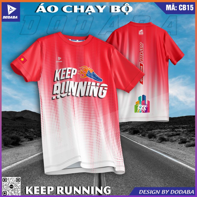 áo chạy bộ thiết kế màu đỏ