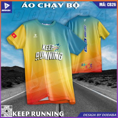 áo chạy bộ thiết kế xanh bích cb26