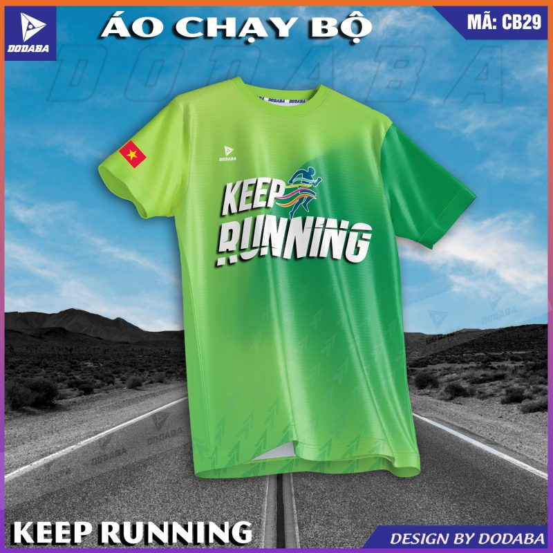 áo chạy bộ thiết kế cb29 xanh chuối