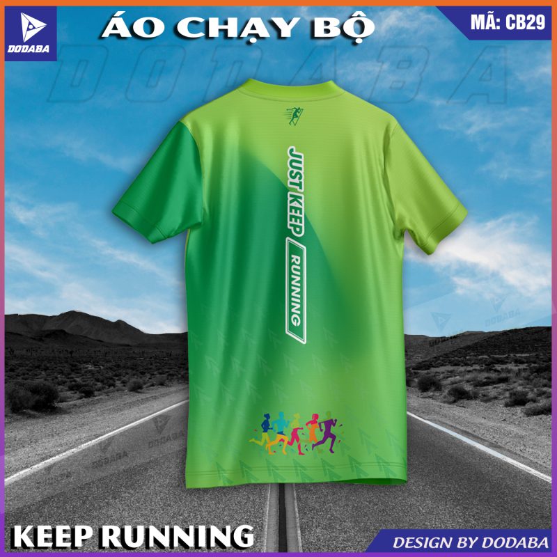 áo chạy bộ thiết kế cb29 xanh chuối5