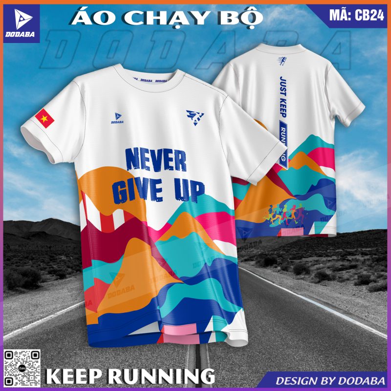 áo chạy bộ thiết kế cb24 trắng