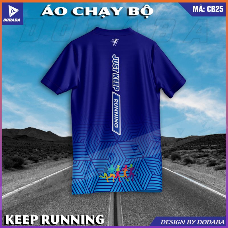 áo chạy bộ thiết kế xanh bích mặt sau