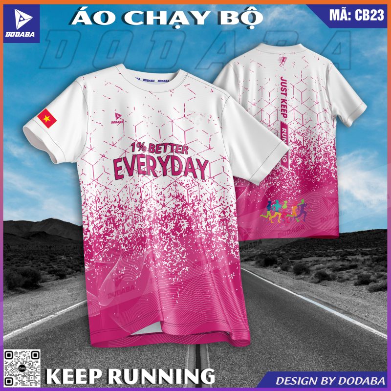 mẫu áo chạy runer thiết kế màu hồng