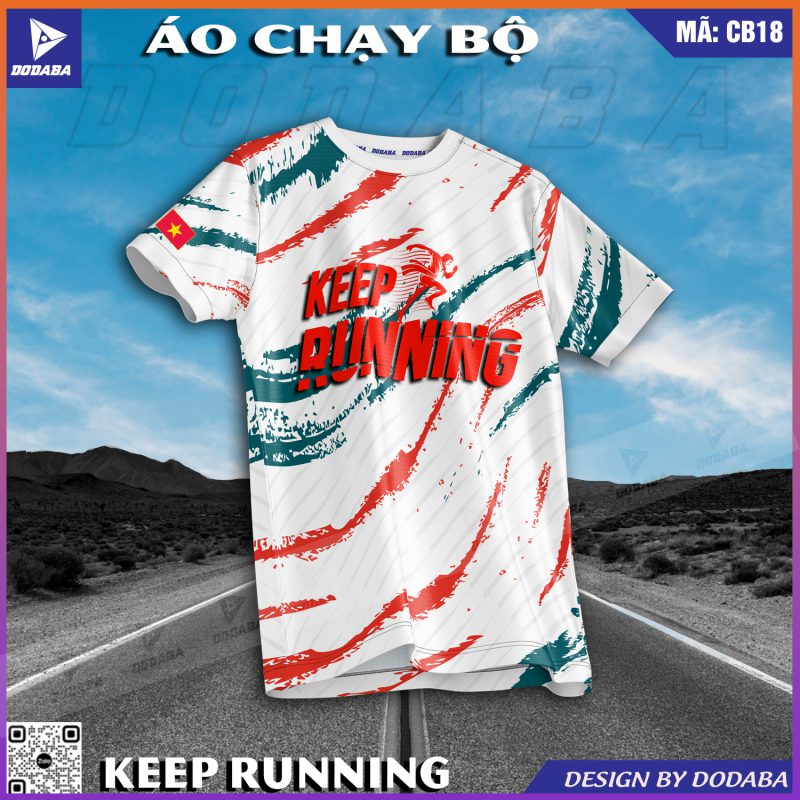 áo chạy bộ đẹp thiết kế màu trắng