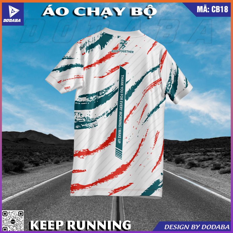 áo chạy bộ đẹp thiết kế màu trắng