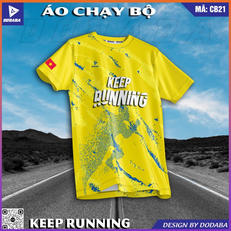 áo chạy bộ thiết kế cb21 màu vàng