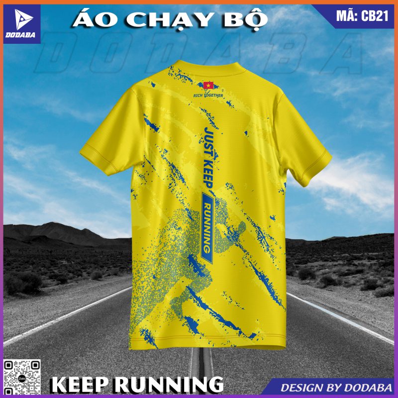 áo chạy bộ thiết kế cb21 màu vàng 2