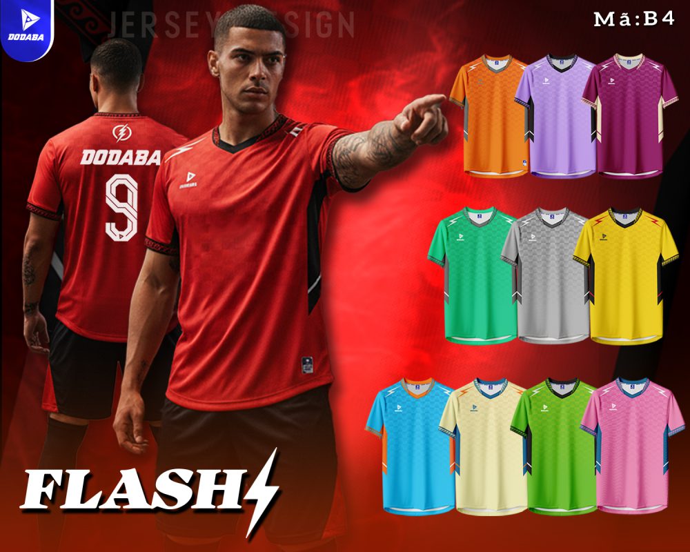 đồ đá banh thiết kế flash đẹp màu đỏ
