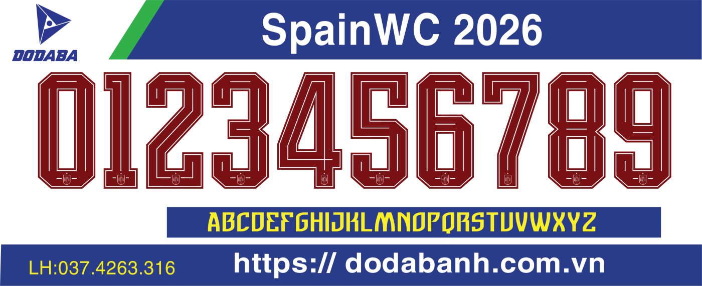 font số tây ban nha 2026 đẹp