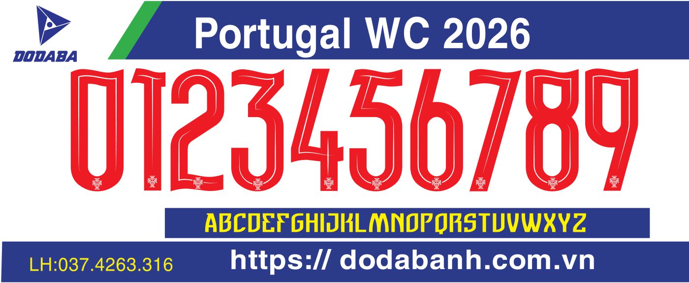 font số Portugal 2026 world đẹp nhất