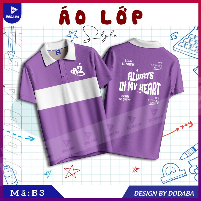 áo lớp thiết kế b3 màu tím