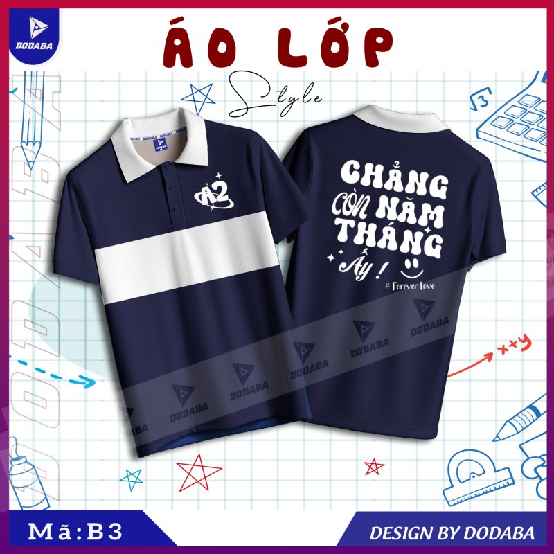 áo lớp thiết kế b3 màu xanh navy