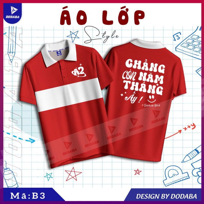 áo lớp thiết kế b3 màu đỏ