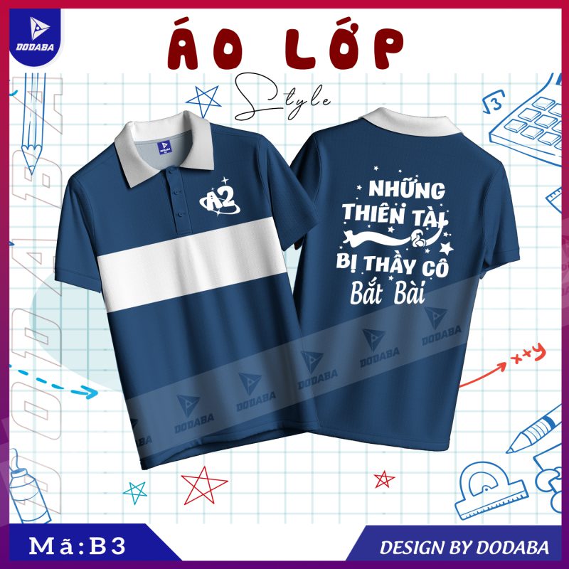 áo lớp thiết kế b3 màu xanh