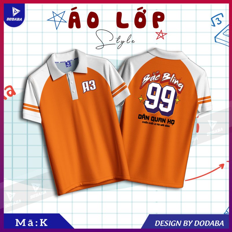 áo lớp thiết kế K màu cam