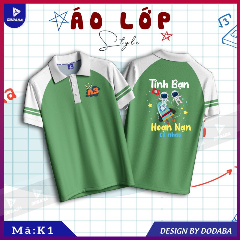 áo lớp thiết kế K xanh lá cây
