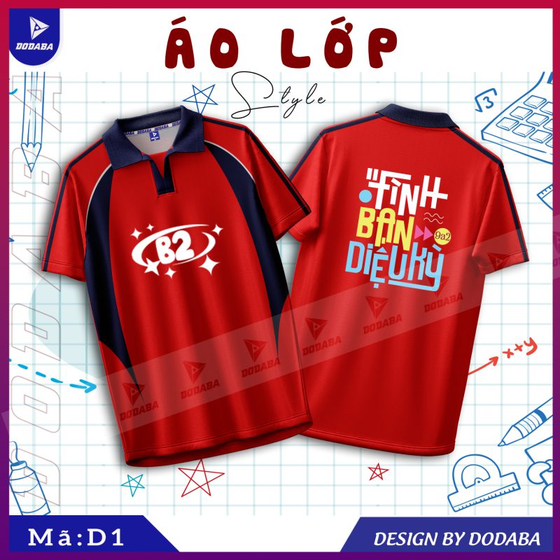 áo lớp thiết kế d1 đỏ