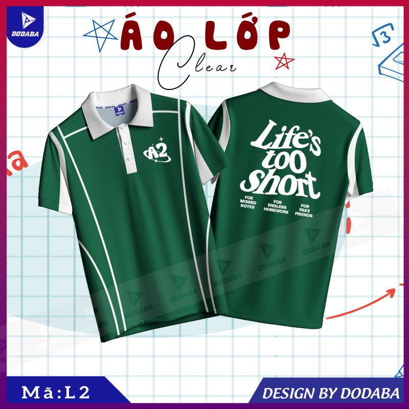 áo lớp thiết kế L xanh lá đậm