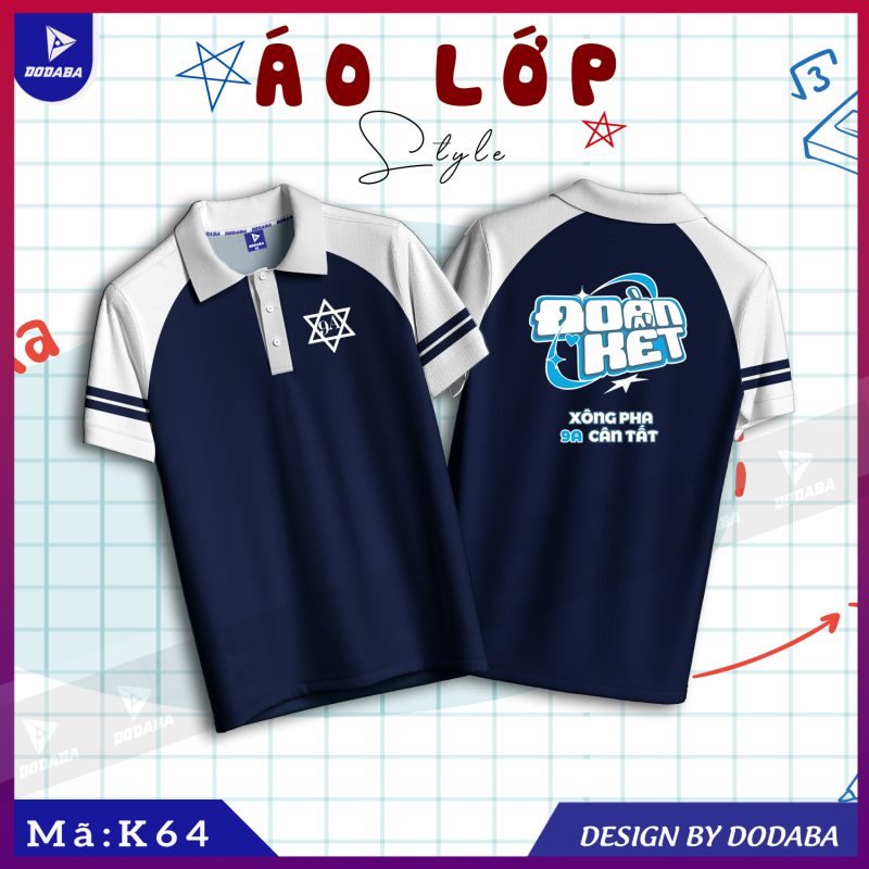 áo lớp thiết kế K xanh navy