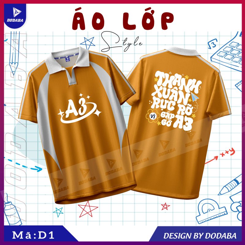áo lớp thiết kế d1 cam đất