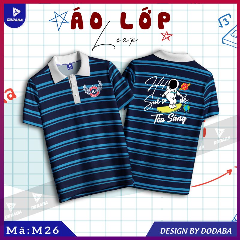 áo lớp thiết kế J xanh đậm