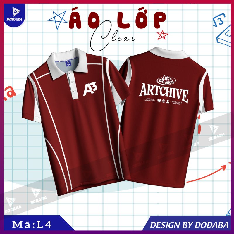 áo lớp thiết kế L đỏ đô