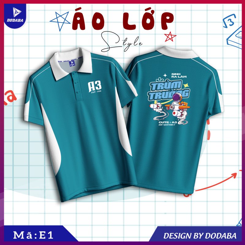 áo lớp thiết kế G xanh teal