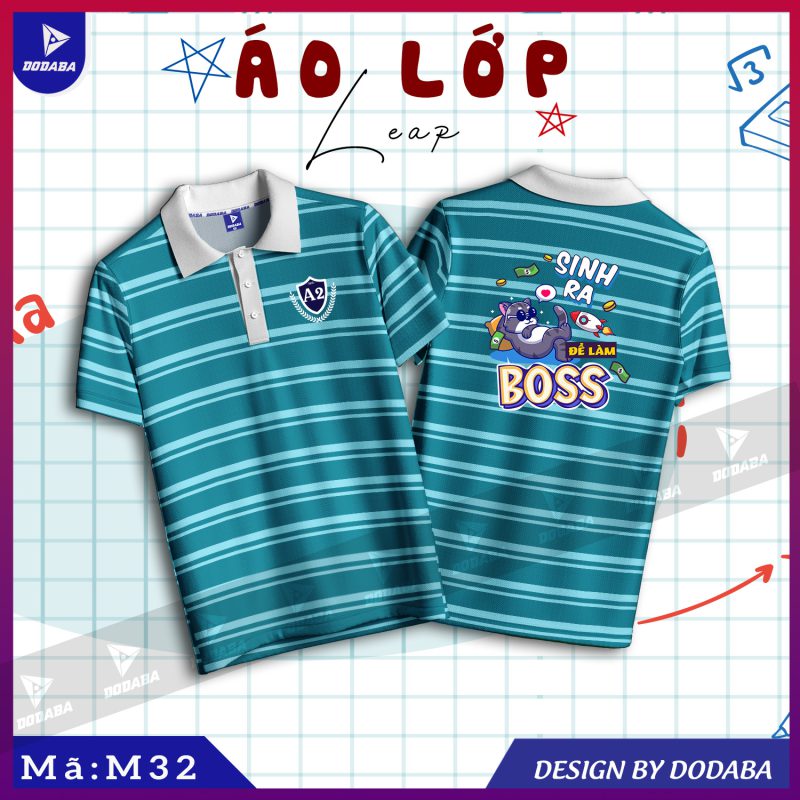áo lớp thiết kế J xanh dương