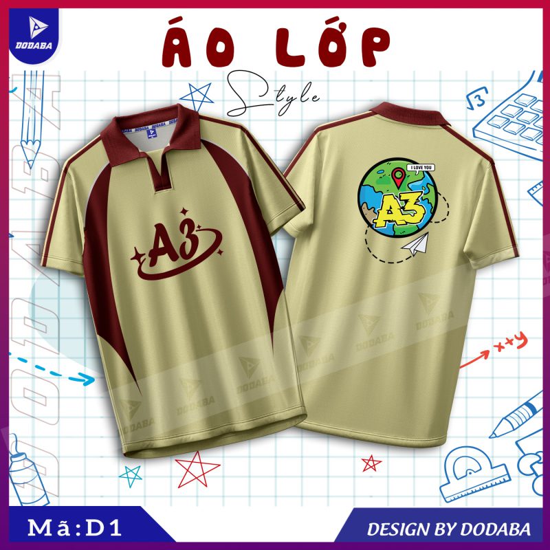 áo lớp thiết kế d1 vàng kem