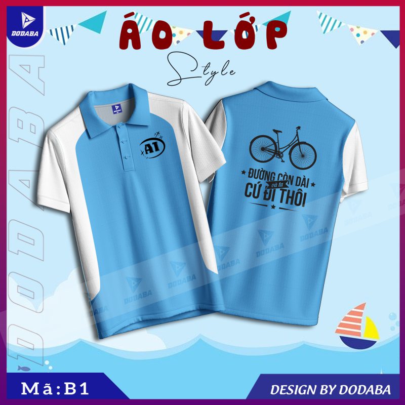 ÁO LỚP THIẾT KẾ B1 màu xanh dương