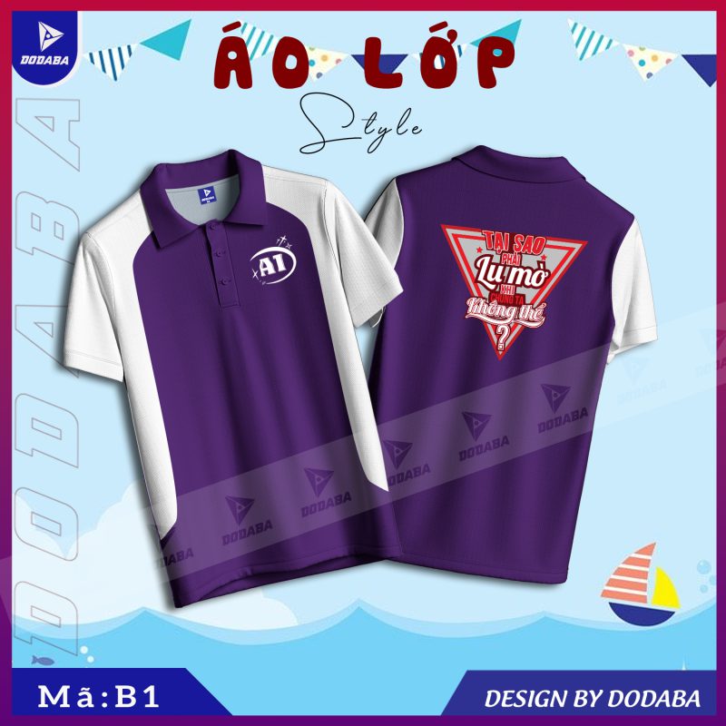 ÁO LỚP THIẾT KẾ B1 màu tím