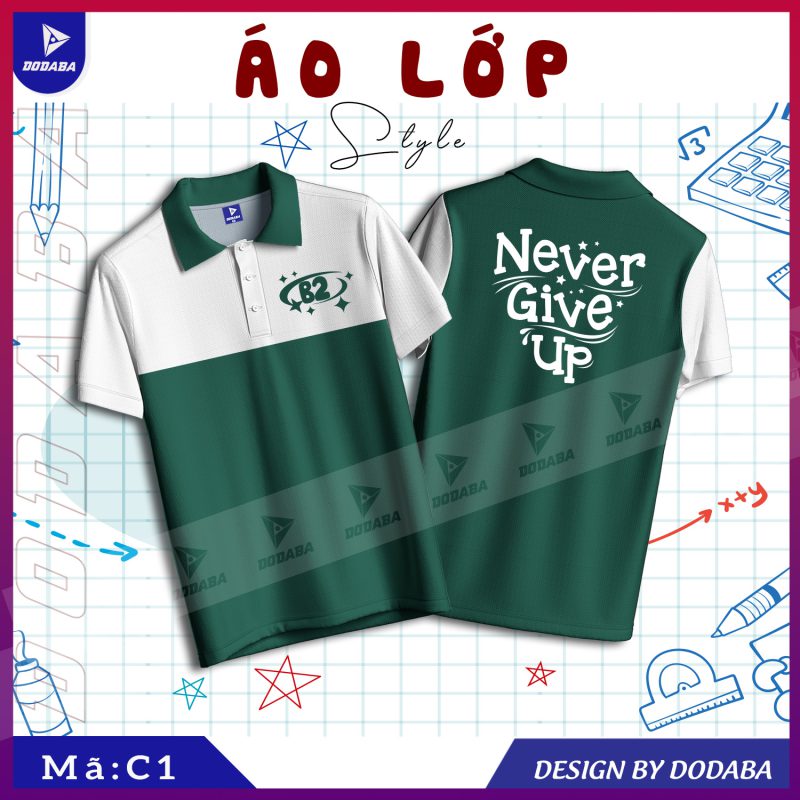 áo lớp thiết kế c1 màu xanh cổ vịt đậm