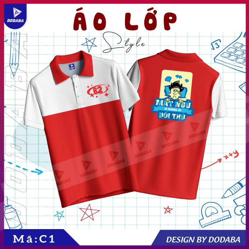áo lớp thiết kế c1 màu đỏ