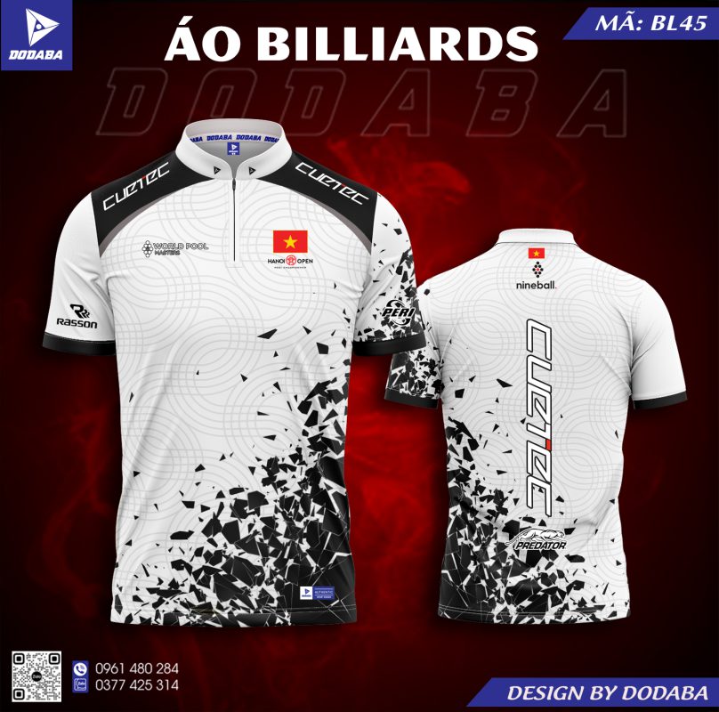 áo thiết kế billiards bida BL45 đẹp