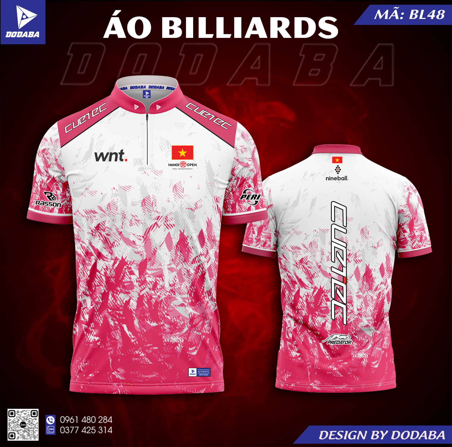áo thiết kế billiards BL48 đẹp