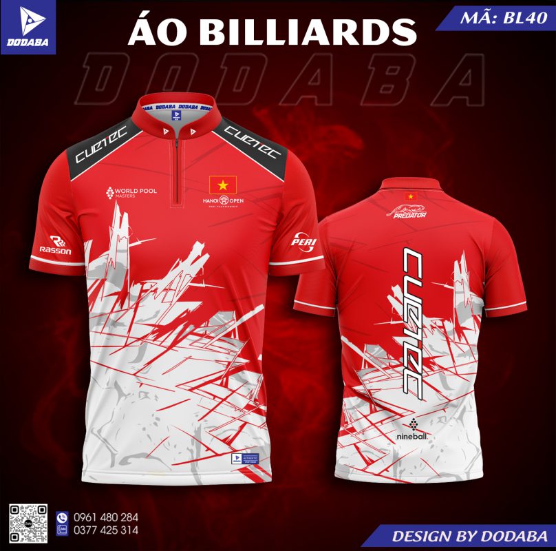 áo thiết kế billiards BL40 đẹp bida