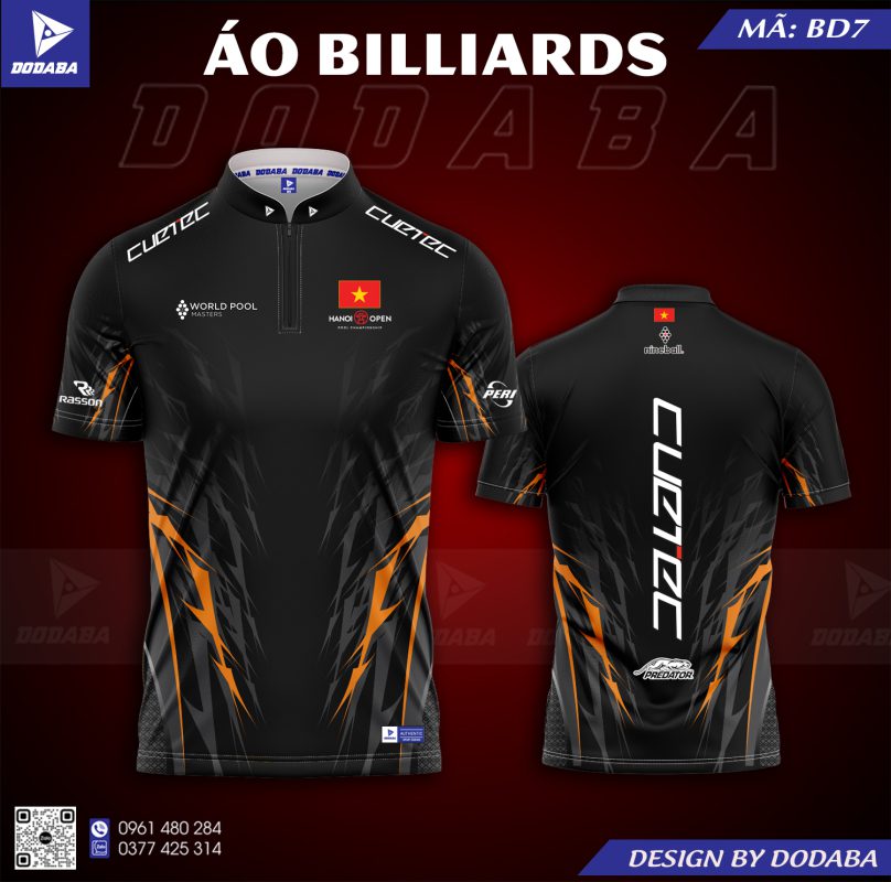 áo thiết kế bida billards đẹp