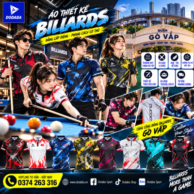 áo bida billiards thiết kế quận gò vấp