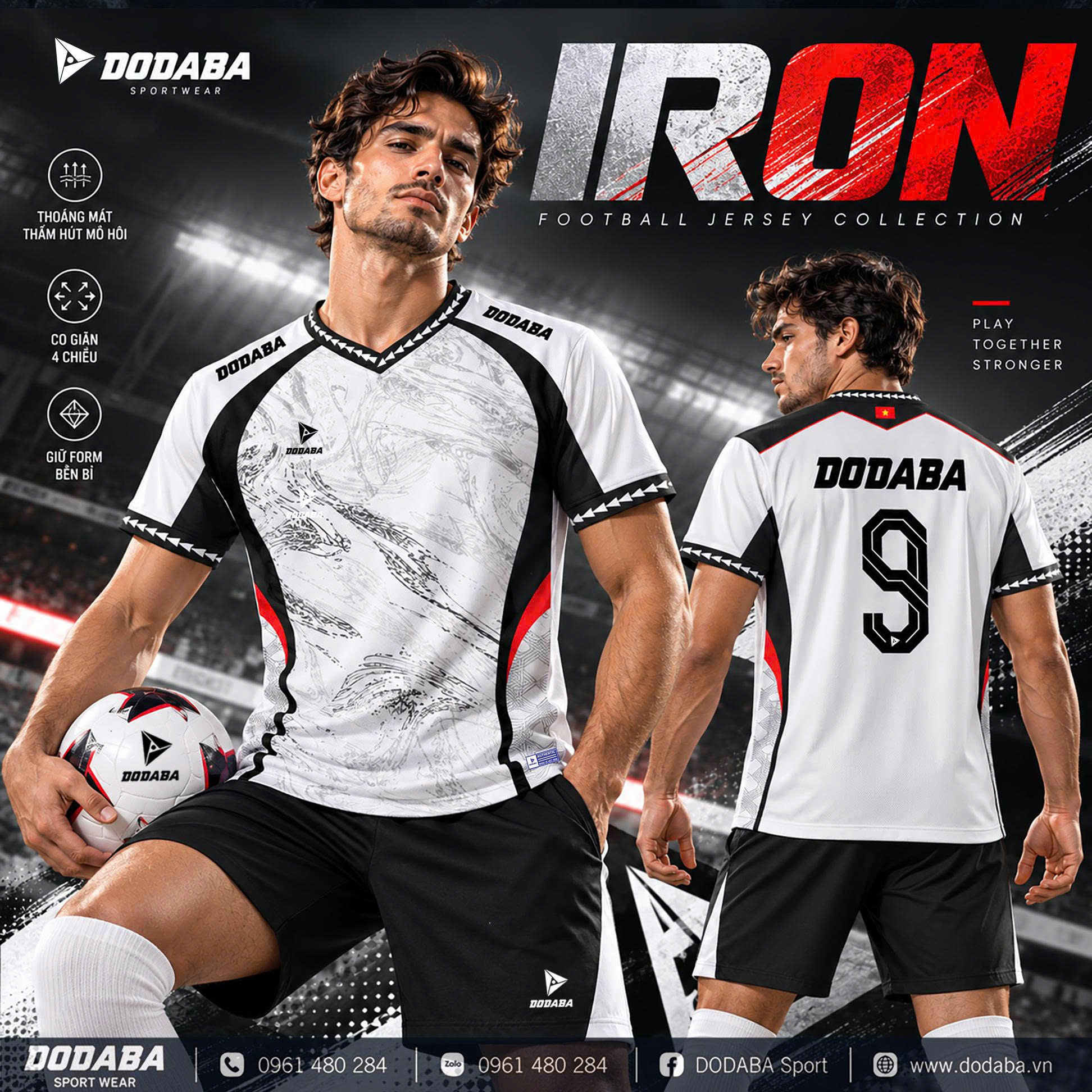 áo thiết kế bóng đá IRon trắng 56 áo thiết kế bóng đá IRon trắng