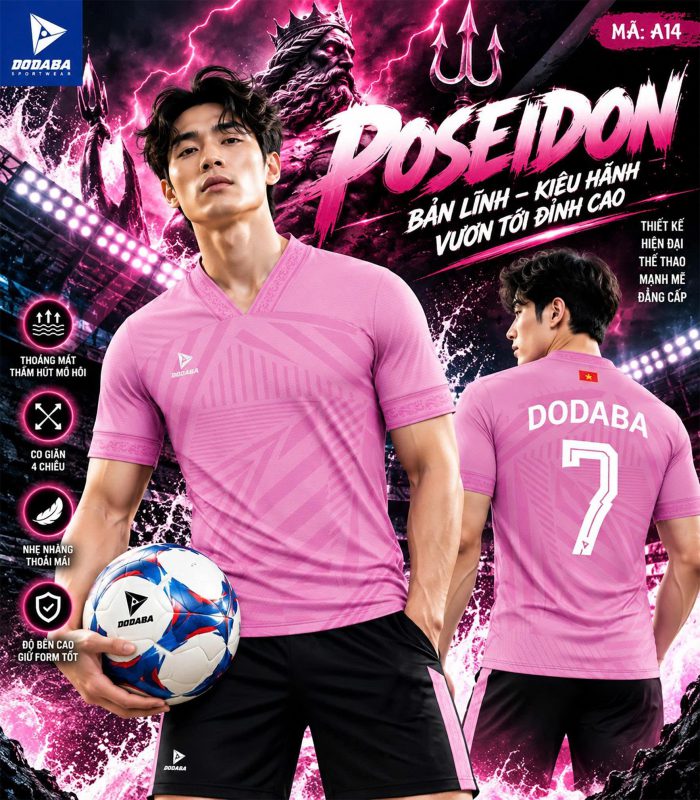 áo thiết kế poseidon màu hồng